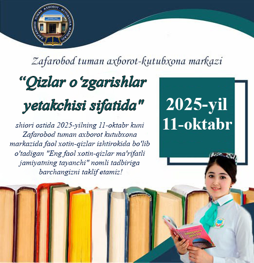 "Eng faol xotin-qizlar ma'rifatli jamiyatning tayanchi"