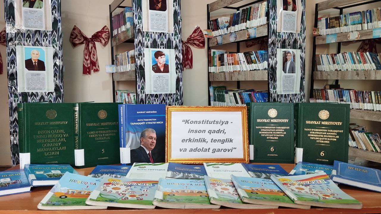 "Konstitutsiya-inson qadri, erkinli, tenglik va adolat garovi" nomli kitoblar ko‘rgazmasi